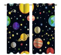 goodbath Galaxy Curtains for Bedroom, Space Nebula Star Blackout Eyelet Window Drapes 2 Panels for Boys Girls Kids Living Room Nursery, Blue Purple,46x72 inch(117 x 183 cm)