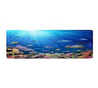 goodbath Memory Foam Bath Mat,Non Slip Long Bathroom Mat, Underwater Ocean World Super Absorbent Bath Rugs, 120x40cm, Blue