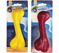 GOODBOY GNAW A BONE 2 PACK NYLON DENTAL DOG CHEW TOY 1 BACON 1 CHICKEN