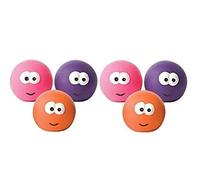 GoodBoy NEW 6 PCK 7 CM LATEX FACE BALLS BIG EYES DOG PUPPY SQUEAKY TOY 08383