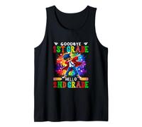 Goodbye 1st Grade Hello 2nd Grade Colorful Dabbing Kid Boy Tank Top