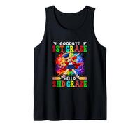 Goodbye 1st Grade Hello 2nd Grade Colorful Dabbing Kid Girl Tank Top