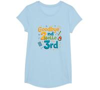 Goodbye 2nd Hello 3rd Grade School Transition Fun T-Shirt, Girls, Baby Blue, Medium