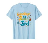 Goodbye 2nd Hello 3rd Grade School Transition Fun T-Shirt, Men, Baby Blue, S