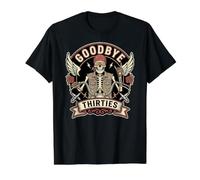 Goodbye 30s Biker Skeleton 30th Birthday Party Decoration Value Graphic T-Shirt, Men, Black, M