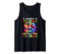 Goodbye 3rd Grade Hello 4th Grade Colorful Dabbing Kid Boy Tank Top