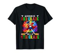 Goodbye 3rd Grade Hello 4th Grade Colorful Dabbing Kid Girl T-Shirt