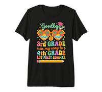 Goodbye 3rd Grade Hello 4th Grade Groovy Summer Premium T-Shirt