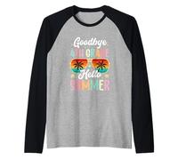 Goodbye 4th Grade Hello Summer day of school Fourth Grade Raglan Baseball Tee