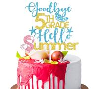 Goodbye 5th Grade Hello Summer Cake Topper, 5th Grade Grad Cake Décor, Next Stop Middle School, Class of 2026 Elementary School Graduation Party Decorations