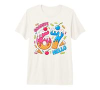 Goodbye 6 Hello 7 Fun 67 Number Ice Cream Drip 7th Birthday Premium T-Shirt
