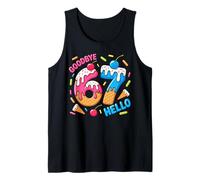 Goodbye 6 Hello 7 Fun 67 Number Ice Cream Drip 7th Birthday Tank Top