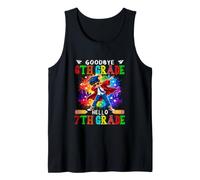 Goodbye 6th Grade Hello 7th Grade Colorful Dabbing Kid Boy Tank Top