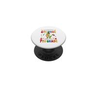 Goodbye 6th Grade Hello 7th Grade Graduate T-Rex Students PopSockets Adhesive PopGrip