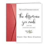 Goodbye Card For Coworkers, Never Underestimate The Difference You Made And The Lives You Touched Card with Envelope, Farewell Gifts for Friends Women Men(Gold)