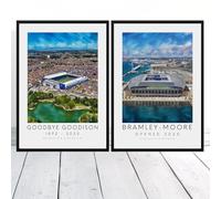 Goodbye Goodison 1892 & Bramley-Moore 2025 Set of 2 | Framed or Unframed | Football Stadium in Everton, Liverpool | Commemorative Wall Decor Poster Gift Park Prints