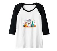 Goodbye Kinder Hello First Grade Milestone Celebration Raglan Baseball Tee, Women, Black/White, XXL