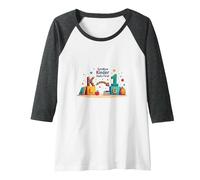 Goodbye Kinder Hello First Grade Milestone Celebration Raglan Baseball Tee, Women, Dark Heather/White, XL