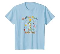 Goodbye Kinder Hello First Graduation Celebration T-Shirt, Kids, Baby Blue, 4 Years