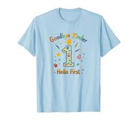 Goodbye Kinder Hello First Graduation Celebration T-Shirt, Men, Baby Blue, XXL