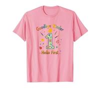 Goodbye Kinder Hello First Graduation Celebration T-Shirt, Men, Pink, S