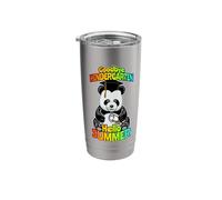 Goodbye Kindergarten Hello Summer Funny Happy Panda Bear Stainless Steel Insulated Tumbler