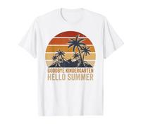 Goodbye Kindergarten Hello Summer Last Day Graduation Art Value Graphic T-Shirt, Men, White, XL