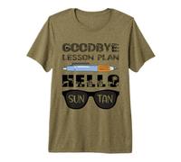 Goodbye Lesson Plan Hello Sun Tan Last Day of School Teacher Premium T-Shirt