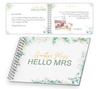 Goodbye Miss Hello Mrs Bridal Guest Book - Wedding Memory & Message Keepsake with Floral Gold Design | 60 Pages for Guests to Write Special Messages, Memories & Add Photos