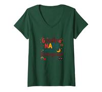 Goodbye Naps Hello Kindergarten V-Neck T-Shirt, Women, Forest Green, L