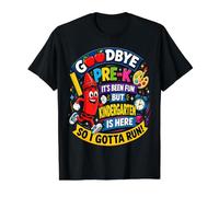 Goodbye Pre-K Hello Kindergarten is Here Back to School Value Graphic T-Shirt, Men, Black, S