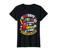 Goodbye Pre-K Hello Kindergarten is Here Back to School Value Graphic T-Shirt, Women, Black, XL
