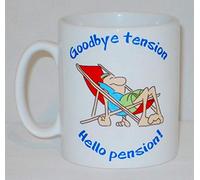 Goodbye Tension Hello Pension Ceramic Mug Funny Novelty Retirement Gift