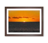 Goodbye To The Sun Modern Art Framed Print | A2 Walnut Framed Wall Art | Ready to Hang | Modern Nature Picture | Living Room Bedroom Lounge Office