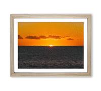 Goodbye To The Sun Modern Art Framed Print | A4 Oak Framed Wall Art | Ready to Hang | Modern Nature Picture | Living Room Bedroom Lounge Office