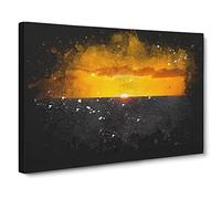 Goodbye To The Sun Paint Splash Canvas Print | Gallery Wrapped 30mm Frame Wall Art | 30x20 inches | Ready to Hang | Modern Picture | Living Room Bedroom Lounge Office