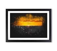 Goodbye to The Sun Paint Splash Framed Print | A2 Black Framed Wall Art | Ready to Hang | Modern Nature Picture | Living Room Bedroom Lounge Office