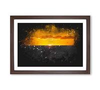 Goodbye to The Sun Paint Splash Framed Print | A2 Walnut Framed Wall Art | Ready to Hang | Modern Nature Picture | Living Room Bedroom Lounge Office