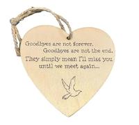 Goodbyes are not forever, goodbyes are not the end, Memorial wooden heart 10cm x 10cm