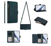 GoodcAcy Cavor Crossbody Nothing phone 3A Case With Card Holder With Strap,Flip Leather Wallet Case,[6 Card Holder] Zipper Detachable Lanyard Phone Case Cover for Women - Green