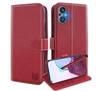GoodcAcy Compatible with Oneplus Nord 20 5G Case,Oneplus N20 5G Leather Case with RFID Blocking,High-grade Leather Flip Wallet Book Flip Folio Stand View phone Cover,Red