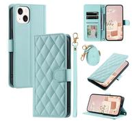 GoodcAcy Crossbody Lanyard Case for Samsung Galaxy A40,with Adjustable Strap Neck Cord Necklace, Wrist Strap, Kickstand, Magnetic Closure, Shockproof Protective Soft Leather Flip Cover,light green