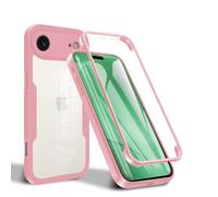 GoodcAcy for Apple 17 AIR Case, [Built-in Glass Screen Protector] Military Grade Full Body 360 Shockproof Stylish Bumper Transparent Back Case Cover for Apple 17 AIR(pink)