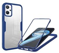GoodcAcy for Oppo Realme 9i/A36/A76 Case, [Built-in Glass Screen Protector] Military Grade Full Body 360 Shockproof Stylish Bumper Transparent Back Case Cover for Oppo Realme 9i/A36/A76(blue)