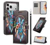 GoodcAcy Wallet Case for Motorola Moto G86 5G/G86 Power 5G, PU Leather Phone Case Kickstand Flip Case with Card Slots Wrist Strap Relief Engraved Pattern Magnetic Closure Folio Case - Dreamcatcher