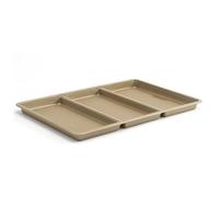 GoodCook 11” x 17” Non-Stick Divided Sheet Pan - 3-in-1 Textured Cooking Pan, Baking Dish, Scratch-Resistant Carbon Steel Oven Pan for Meal Prepping & Sheet Pan Dinners