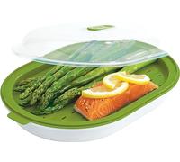 GoodCook BPA-Free Plastic Microwave Vegetable and Fish Steamer, Green