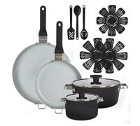 GoodCook Ceramic Cookware Set with Removable Handles, Black