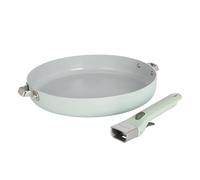 GoodCook Ceramic Frying Pan with Removable Handle Induction Compatible Non-Stick Oven Suitable 30 cm Sage Green