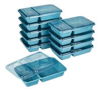 GoodCook Meal Prep, 2 Compartment BPA Free, Microwavable/Dishwasher/Freezer Safe, Teal